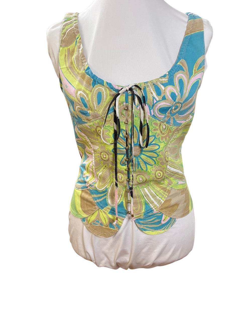 Roberto Cavalli SS2004 Zebra Floral Print Corset Top